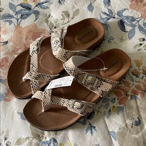 Maurices Snake Print Sandals - Tan and Brown
